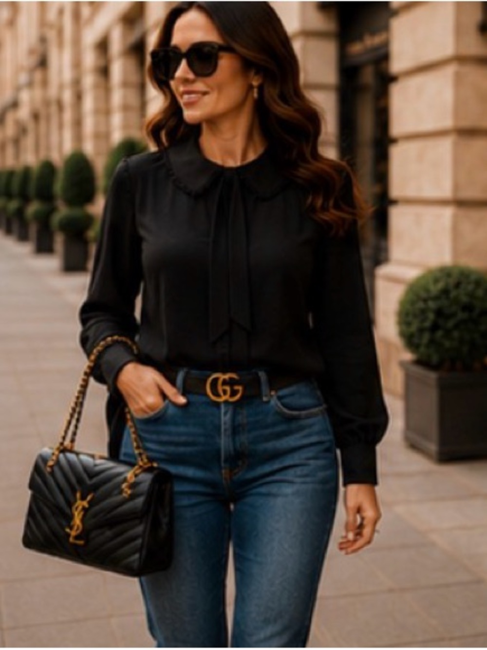 Black Banana Republic Tie Front Blouse top